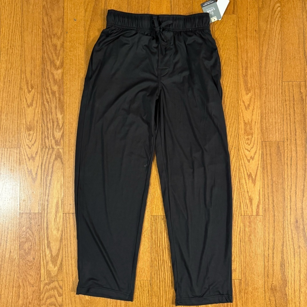 NWT Van Heusen Black Sweatpants with Elastic Waistband Mens Size S
